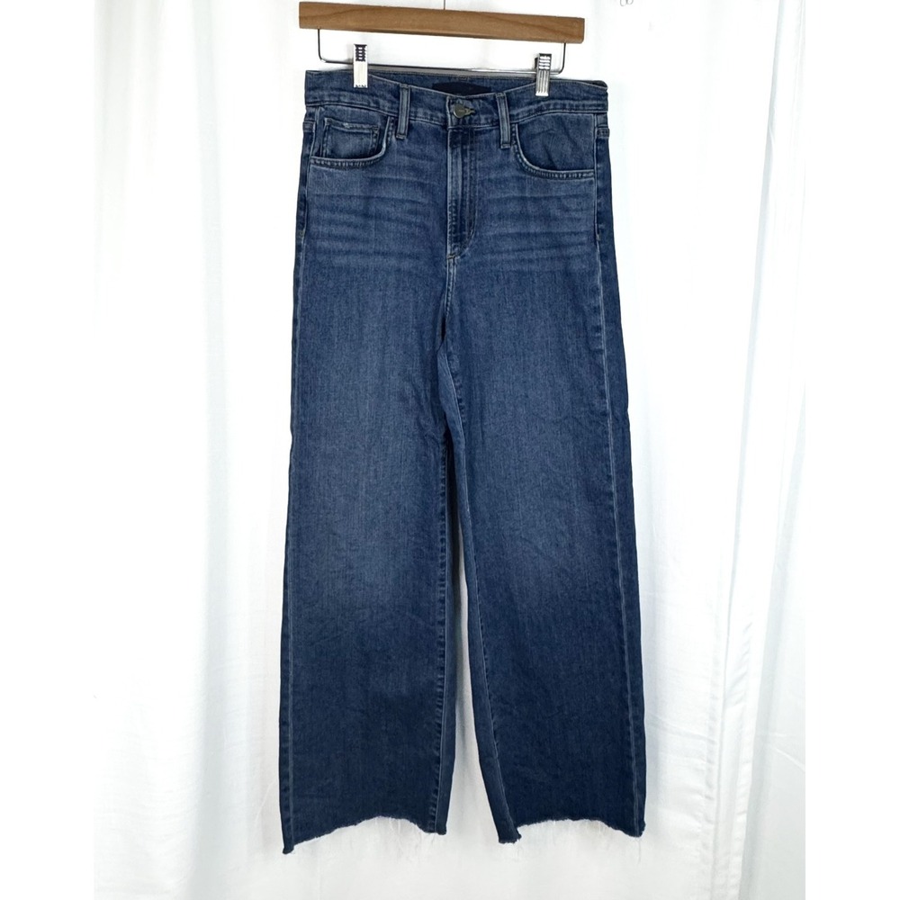 Joe's Jeans The Mia High Rise Wide Leg Jeans 29 Camper Raw Hem Blue Denim EUC